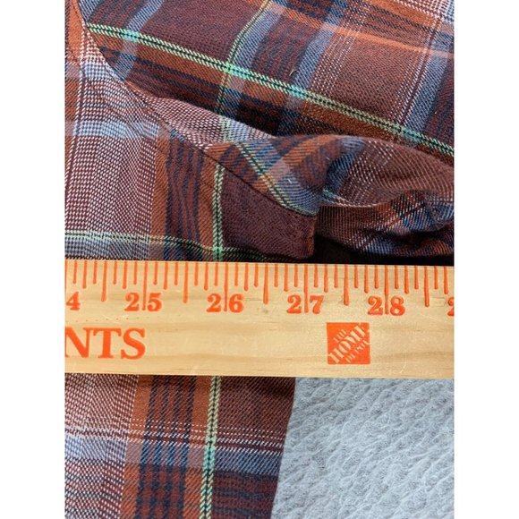 Eddie Bauer Classic Fit Plaid Polyester Button Down Shirt (Men's XXL) Red - Picture 8 of 12